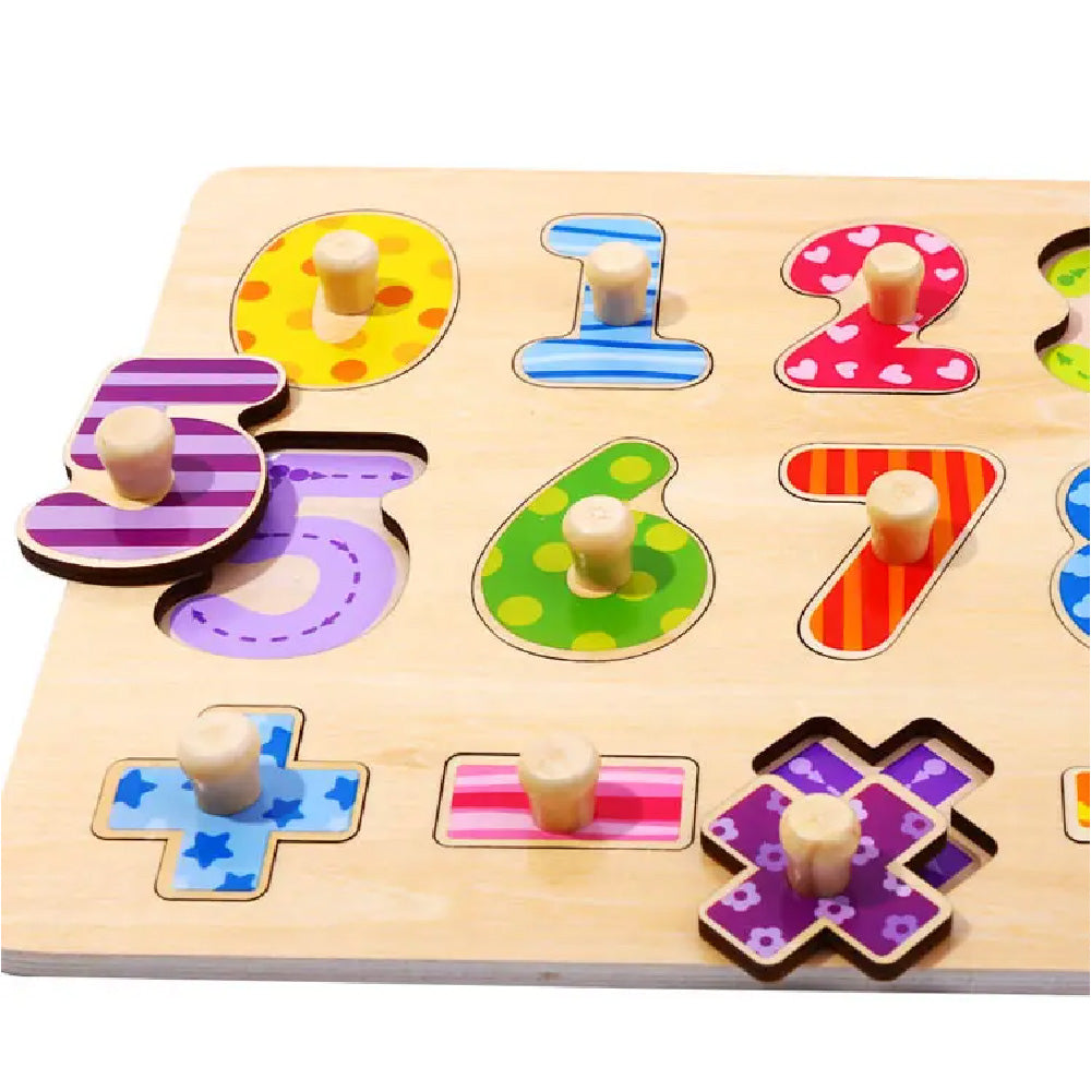 TookyToy - Wooden Peg Puzzle - Numbers