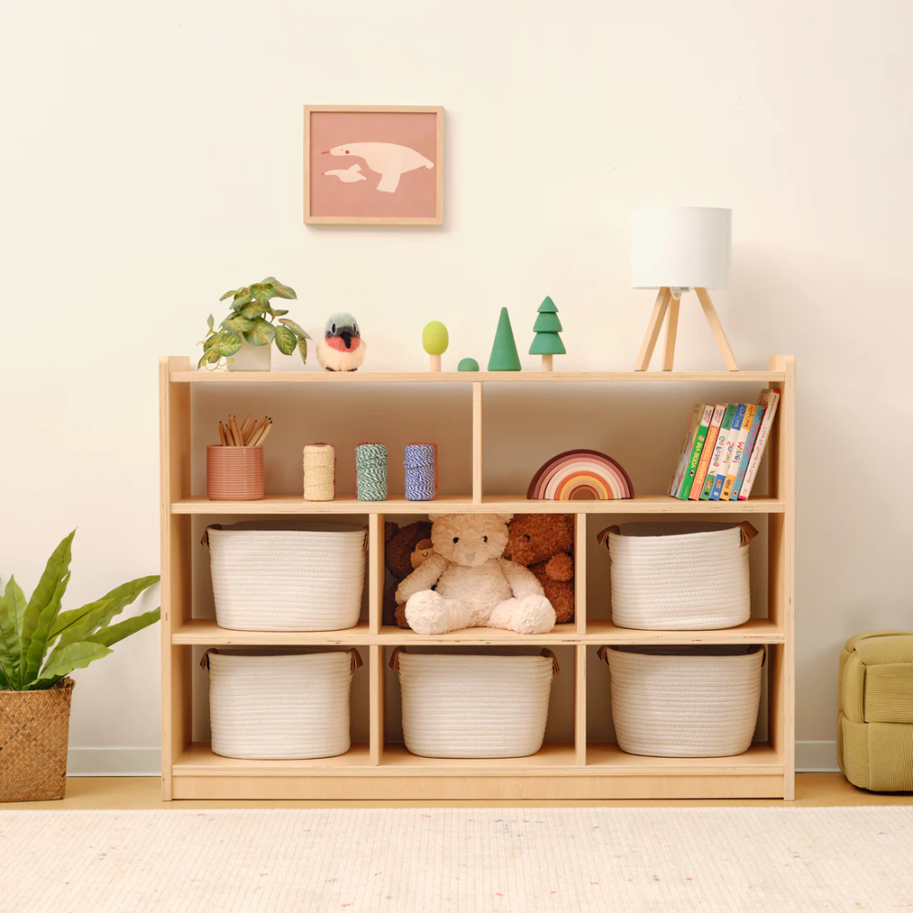TookyToy - Wooden Shelf and Toy Storage for Kids Room: Open Plywood 90x113cm