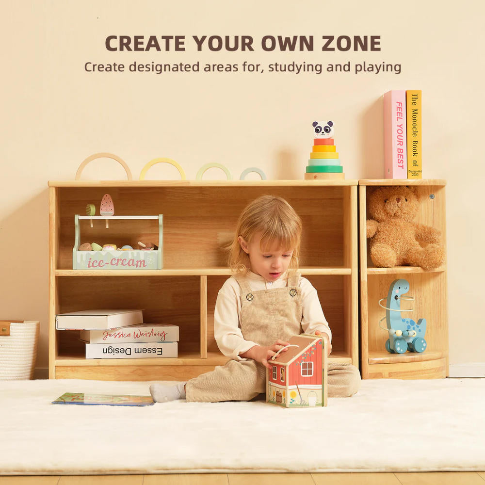 Wooden Shelf and Toy Storage for Kids Room: Rubber wood 60x90cm