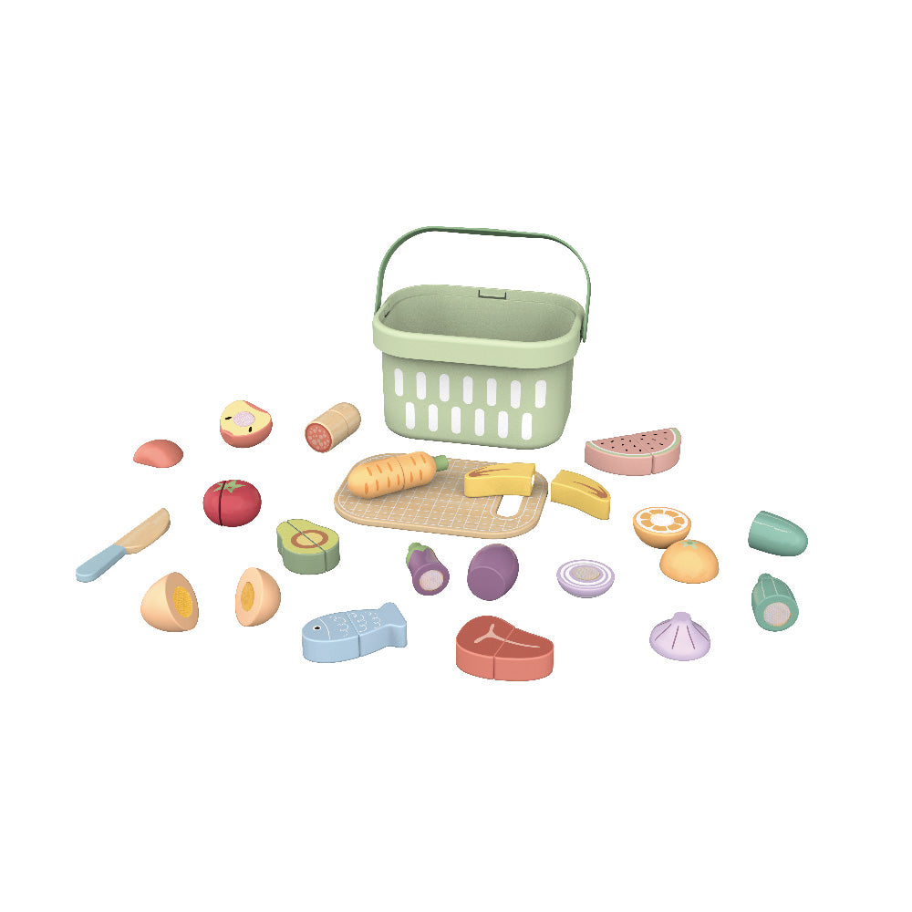 TookyToy - Wooden Cutting Food Play Set