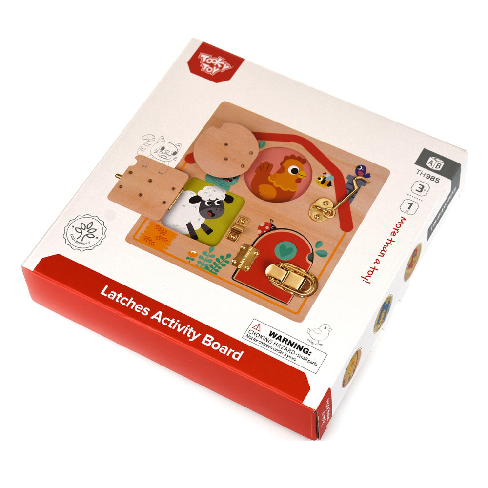 TookyToy - Wooden Latches Activity Busy Board