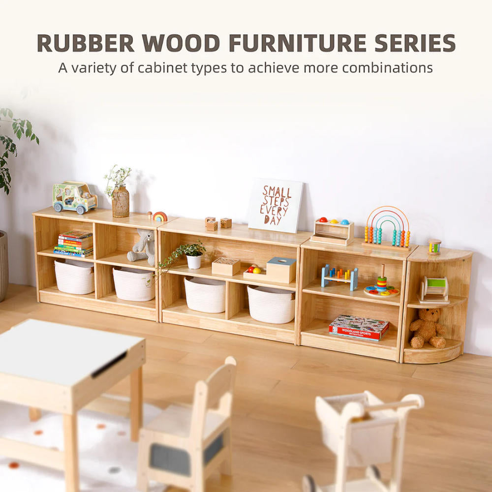 Wooden Shelf and Toy Storage for Kids Room: Rubber wood 60x90cm