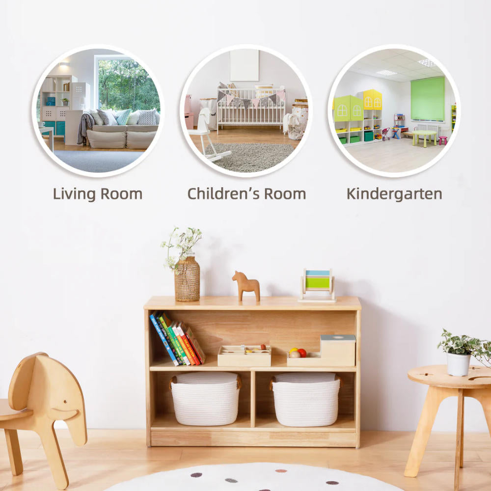 Wooden Shelf and Toy Storage for Kids Room: Rubber wood 60x90cm