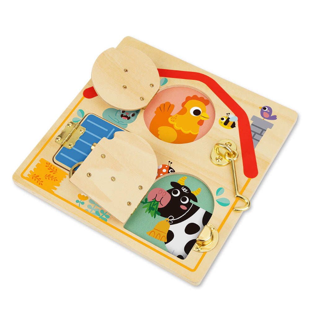 TookyToy - Wooden Latches Activity Busy Board