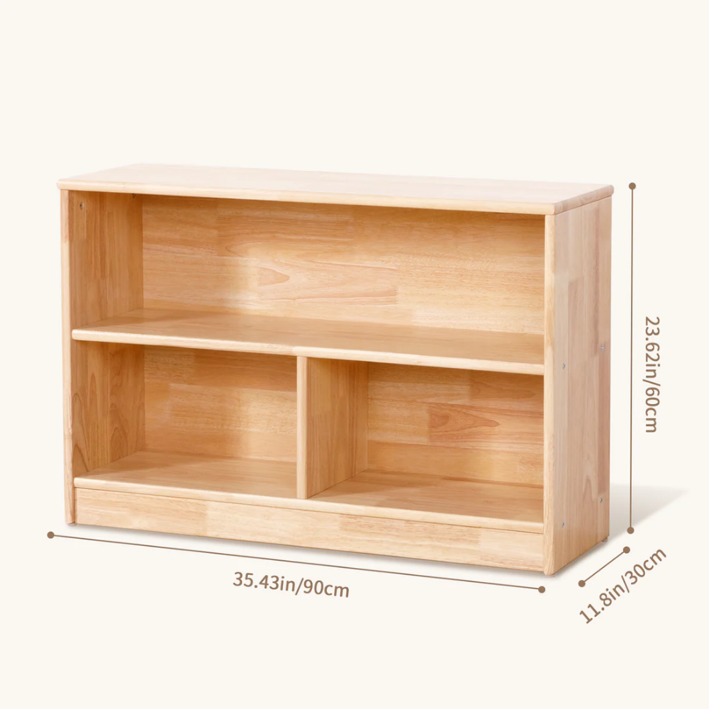 Wooden Shelf and Toy Storage for Kids Room: Rubber wood 60x90cm