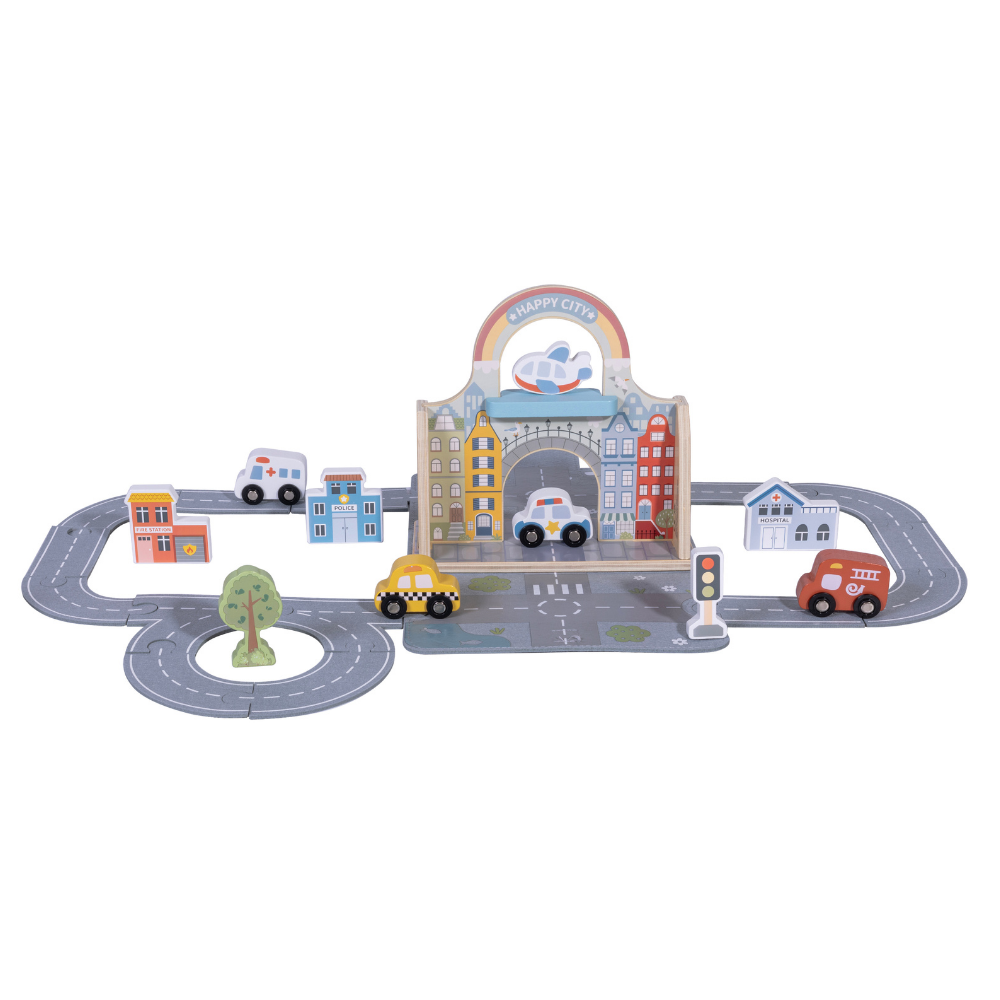 TookyToy - Pretend Play Story Box: City Toy Set in Carry Case
