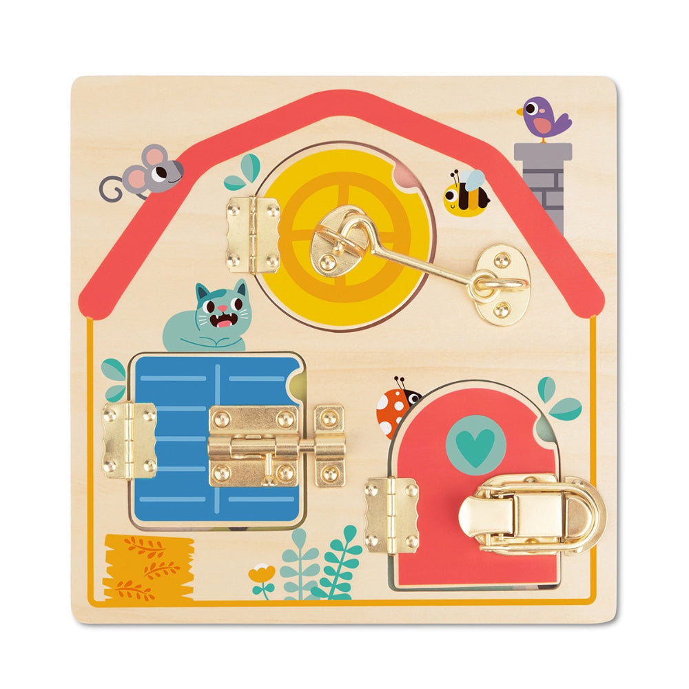 TookyToy - Wooden Latches Activity Busy Board