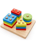 Wooden Geometric Building Puzzle