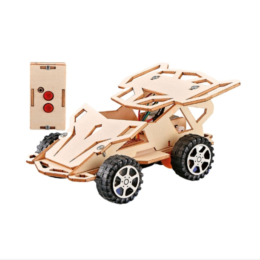 STEM Wooden Radio Control Car Kit - DIY Remote Control Building Toy